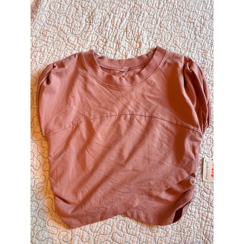 Free People Movement Crossover Ruched Top Size Medium